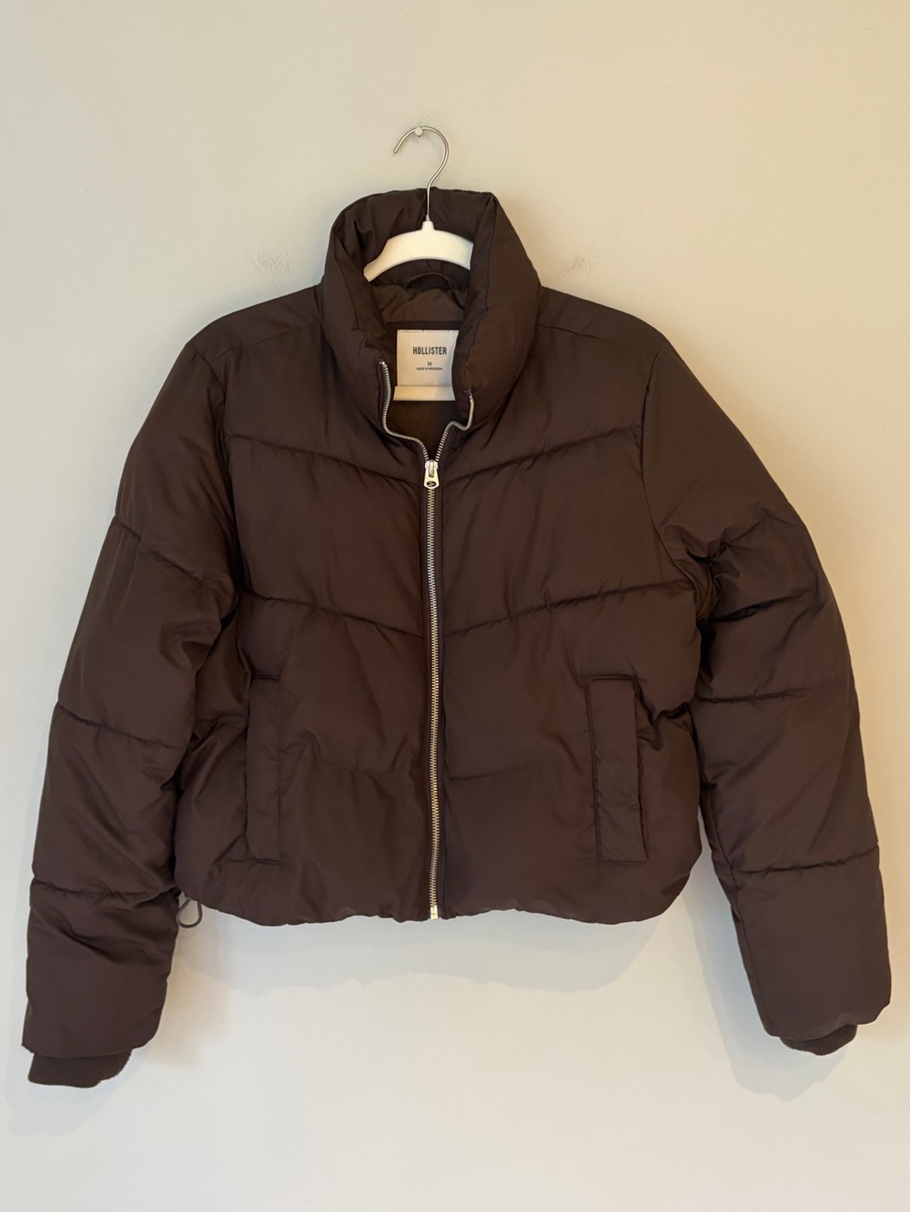 Hollister Brown Quilted Puffer Jacket